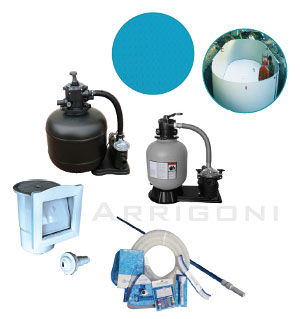 Kit componenti piscina in lamiera d’acciaio